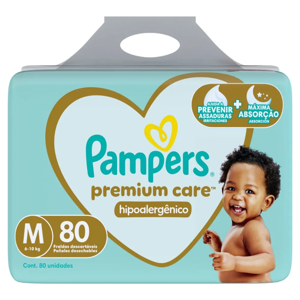 Fralda Pampers Premium Care Com 80 Unidades Tamanho M